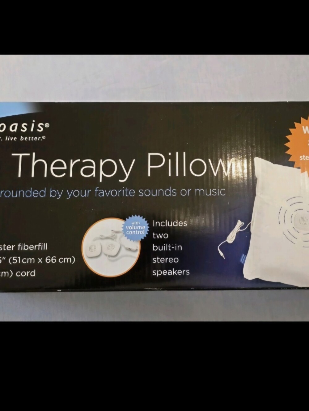 Sound Oasis SP-151 Sleep Therapy Pillow Volume Control Tinnitus 20"x26" NEW